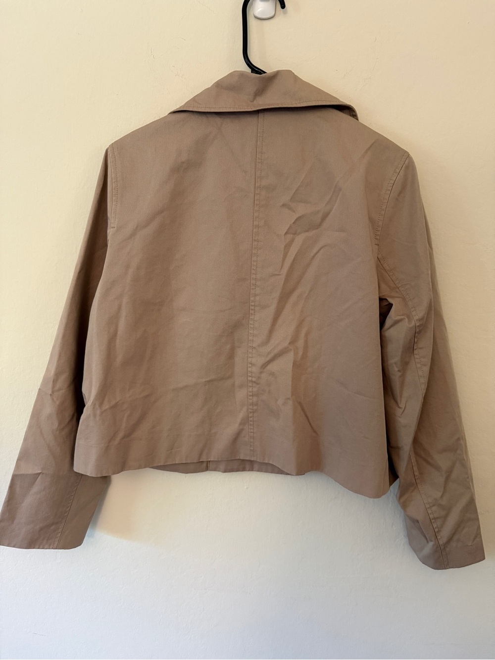Madewell Cropped Trench Coat Beige / Coastal Dune Size Medium NWT NZ511 - Picture 3 of 14